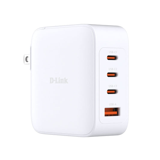 The D-Link DCF-141 140W GaN multi-port charger is designed to power up to four devices at once
