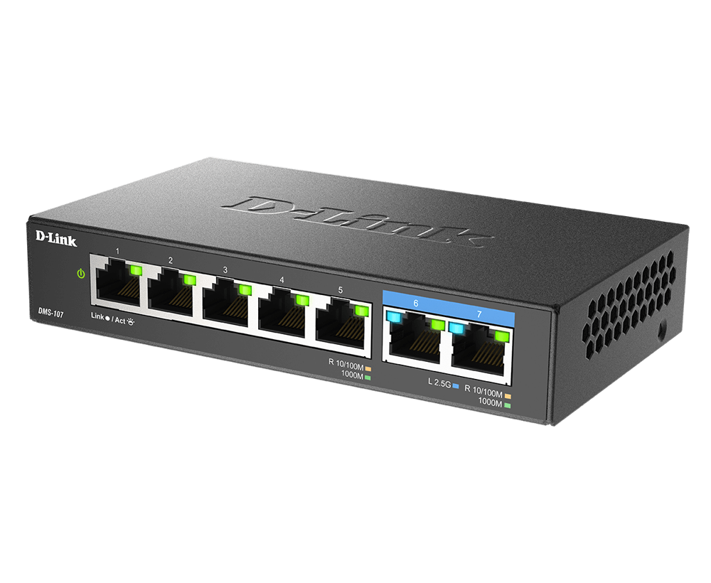 D-Link 7-Port Multi-Gigabit Unmanaged Switch - DMS-107