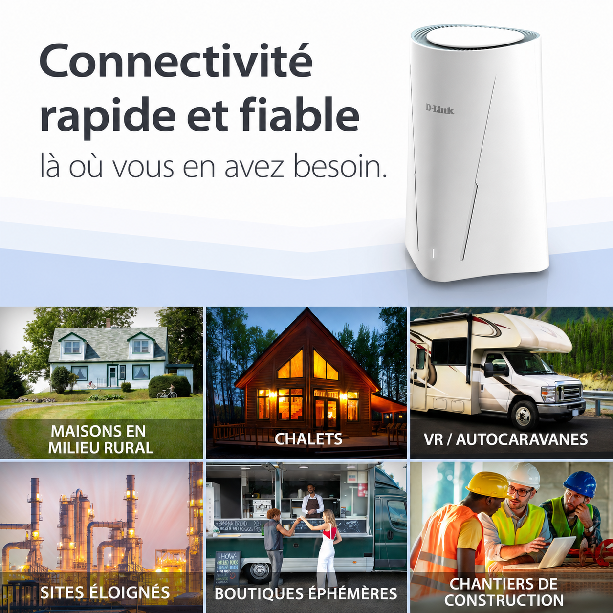 D-Link AX3000 5G NR Cellular Gateway WiFi 6 Router (G530) Optimized High-Gain Antennas | Dual-WAN Failover | Certified with PTCRB