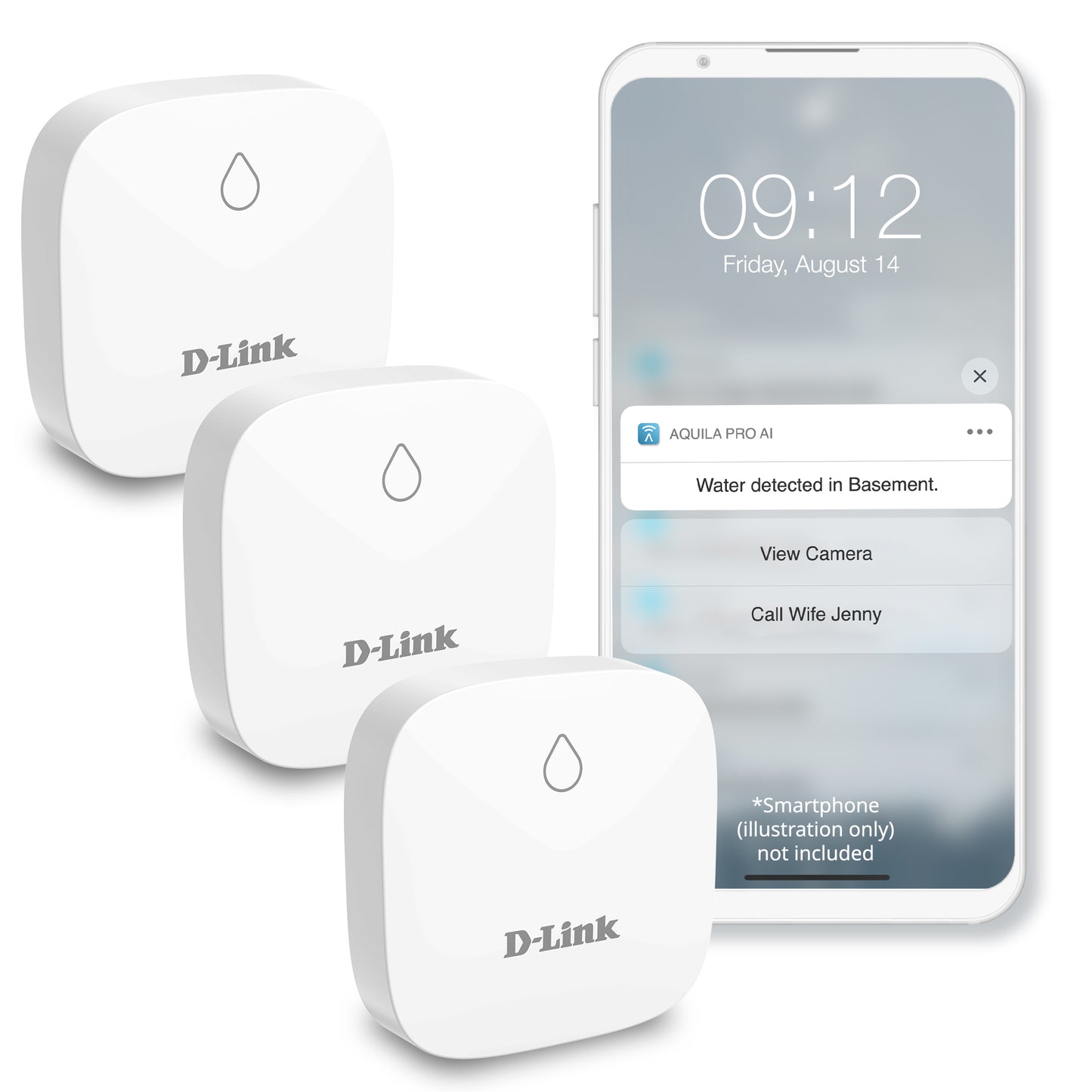 Module de détection de fuite d'eau à distance, alimenté par batterie, pour kit de détection de fuite d'eau SW-A11KT - SW-A2