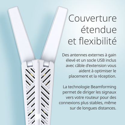 D-Link BE6500 Tri-Band Wi-Fi 7 Wireless USB 3.0 Adapter (AE65U) for Desktop or Laptop PC