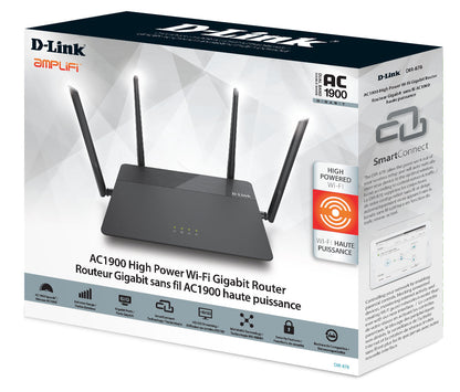 [Certified Refurbished] D-Link AC1900 High Power Wi-Fi Gigabit Router - DIR-878/RE