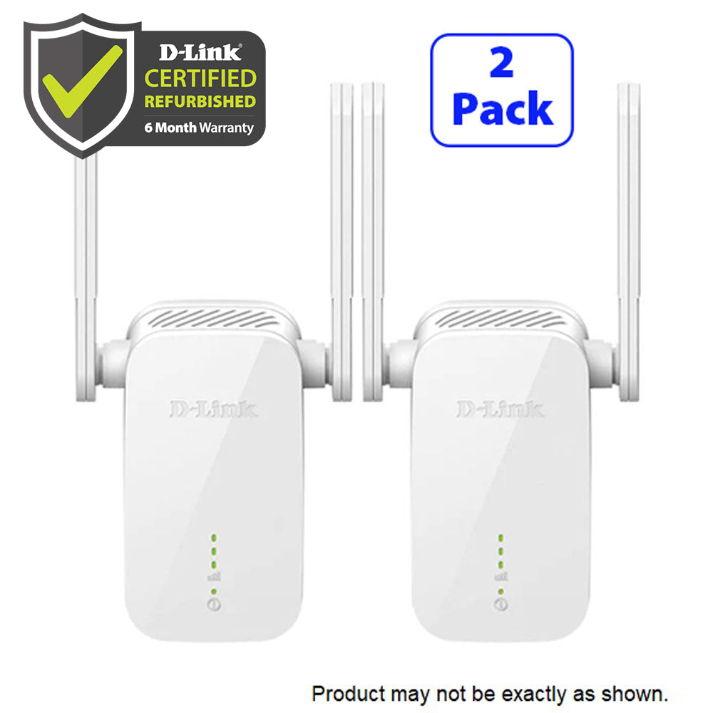 D-Link [Certified Refurbished] D-Link AC1200 Mesh Wi-Fi Range Extender (2-Pack) - DAP-1610/RE/2PK