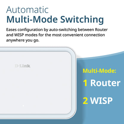 Routeur de voyage VPN portable D-Link AX3000 Wi-Fi 6 (DBR-330), Multi-WAN, sécurité de calibre professionnel, VPN, pare-feu SPI, partage de fichiers, point d’accès WiFi compact pour partage de WiFi public, travail à distance, VR et hôtel.