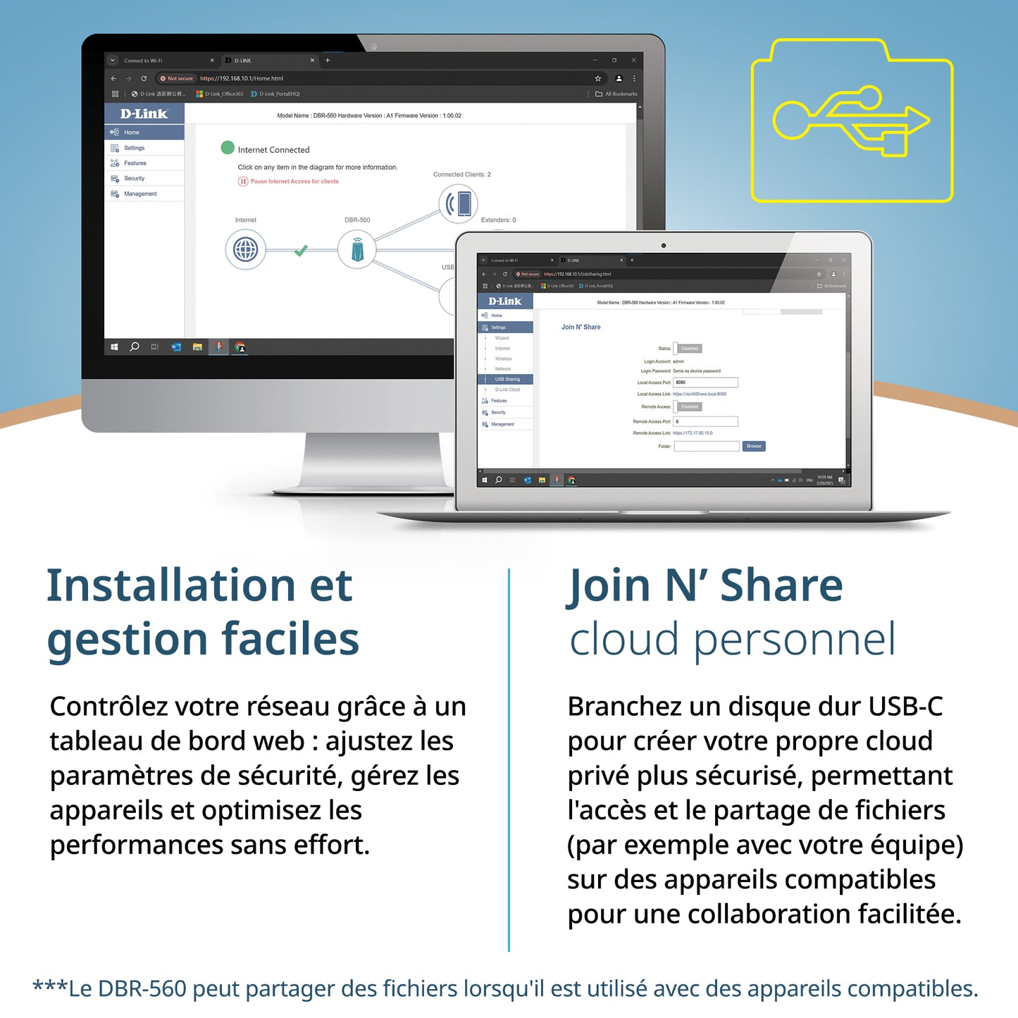 D-Link AX6000 Wi-Fi 6 Mesh VPN Business Router (DBR-560), 2.5 Gbps WAN, Enterprise-Grade Security Features, VPN, SPI Firewall, Mesh Expandable, USB-C File Sharing, Hybrid or Remote Work ready