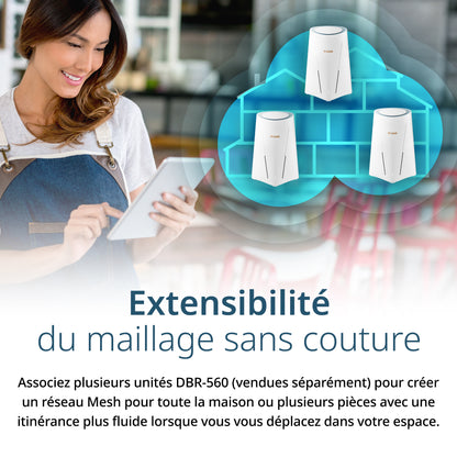 D-Link AX6000 Wi-Fi 6 Mesh VPN Business Router (DBR-560), 2.5 Gbps WAN, Enterprise-Grade Security Features, VPN, SPI Firewall, Mesh Expandable, USB-C File Sharing, Hybrid or Remote Work ready