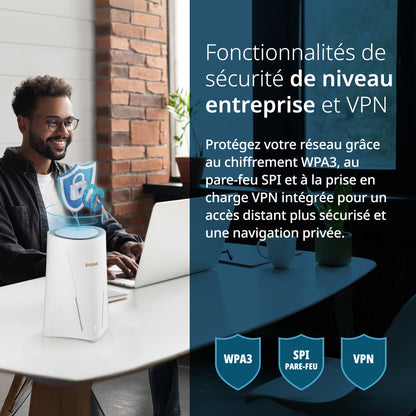 D-Link AX6000 Wi-Fi 6 Mesh VPN Business Router (DBR-560), 2.5 Gbps WAN, Enterprise-Grade Security Features, VPN, SPI Firewall, Mesh Expandable, USB-C File Sharing, Hybrid or Remote Work ready