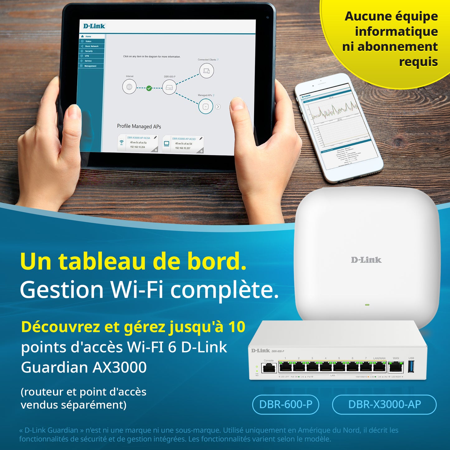 D-Link Guardian 600 PoE Multi-Gig Router (DBR-600-P) Premium Router with Multi-WAN Failover, SPI Firewall, 8x 2.5GbE PoE+ LAN, VPN, and Access Point Management (up to 10 APs)