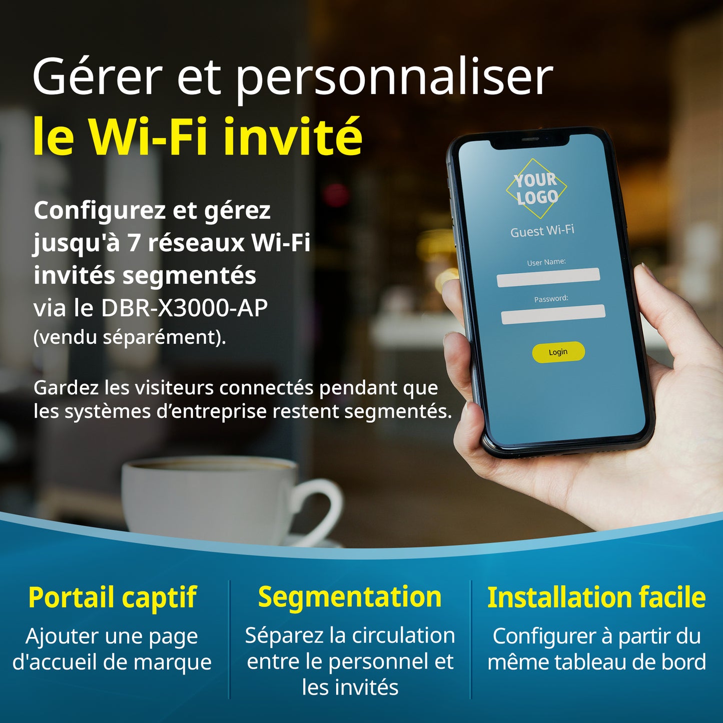D-Link Guardian X3000 Wi-Fi 6 Access Point (DBR-X3000-AP) Dual-band AX3000 Smart Access Point with WPA3, VLANs, PoE Powered, Guest Wi-Fi, Supports Mesh, Centralized Management by D-Link Guardian Routers