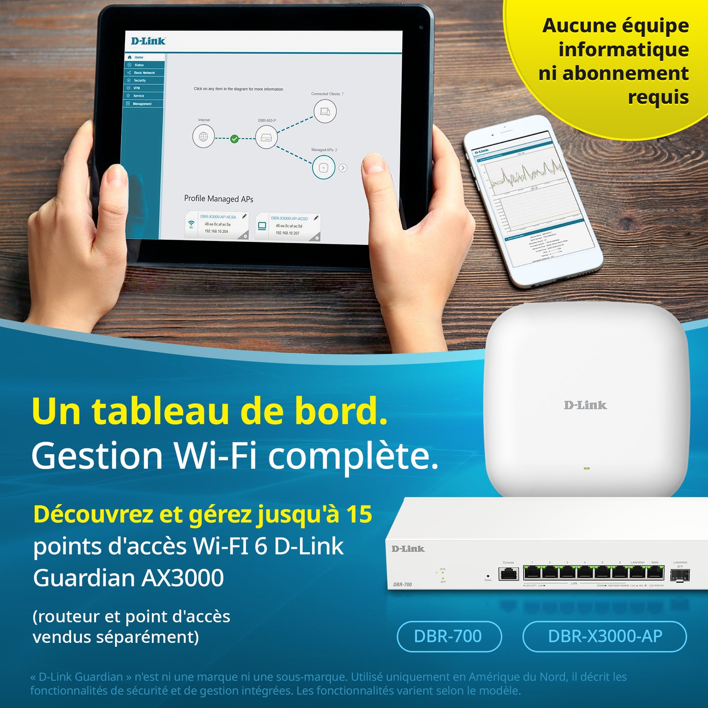 D-Link Guardian 700 Pro Multi-Gig Router with SFP (DBR-700), Premium Router with Multi-WAN Failover, SPI Firewall, 8x 2.5GbE LAN with SFP, VPN, and Centralized Access Point Management (up to 15 APs)