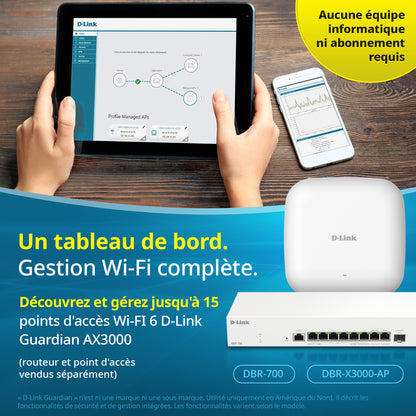 D-Link Guardian 700 Pro Multi-Gig Router with SFP (DBR-700), Premium Router with Multi-WAN Failover, SPI Firewall, 8x 2.5GbE LAN with SFP, VPN, and Centralized Access Point Management (up to 15 APs)