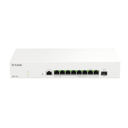 D-Link Guardian 700 Pro Multi-Gig Router with SFP (DBR-700), Premium Router with Multi-WAN Failover, SPI Firewall, 8x 2.5GbE LAN with SFP, VPN, and Centralized Access Point Management (up to 15 APs)