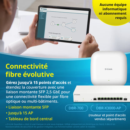 D-Link Guardian X3000 Wi-Fi 6 Access Point (DBR-X3000-AP) Dual-band AX3000 Smart Access Point with WPA3, VLANs, PoE Powered, Guest Wi-Fi, Supports Mesh, Centralized Management by D-Link Guardian Routers