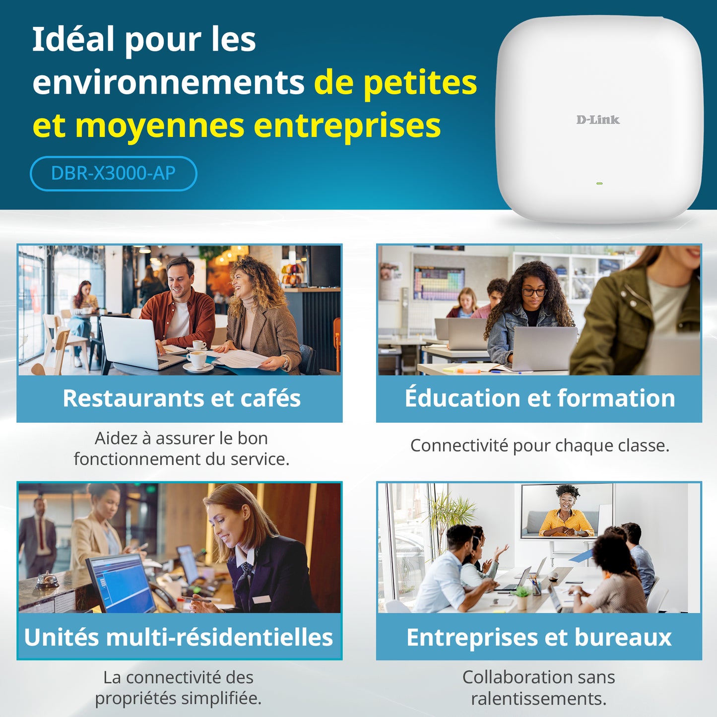 D-Link Guardian X3000 Wi-Fi 6 Access Point (DBR-X3000-AP) Dual-band AX3000 Smart Access Point with WPA3, VLANs, PoE Powered, Guest Wi-Fi, Supports Mesh, Centralized Management by D-Link Guardian Routers
