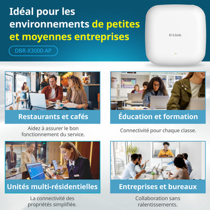 D-Link Guardian X3000 Wi-Fi 6 Access Point (DBR-X3000-AP) Dual-band AX3000 Smart Access Point with WPA3, VLANs, PoE Powered, Guest Wi-Fi, Supports Mesh, Centralized Management by D-Link Guardian Routers
