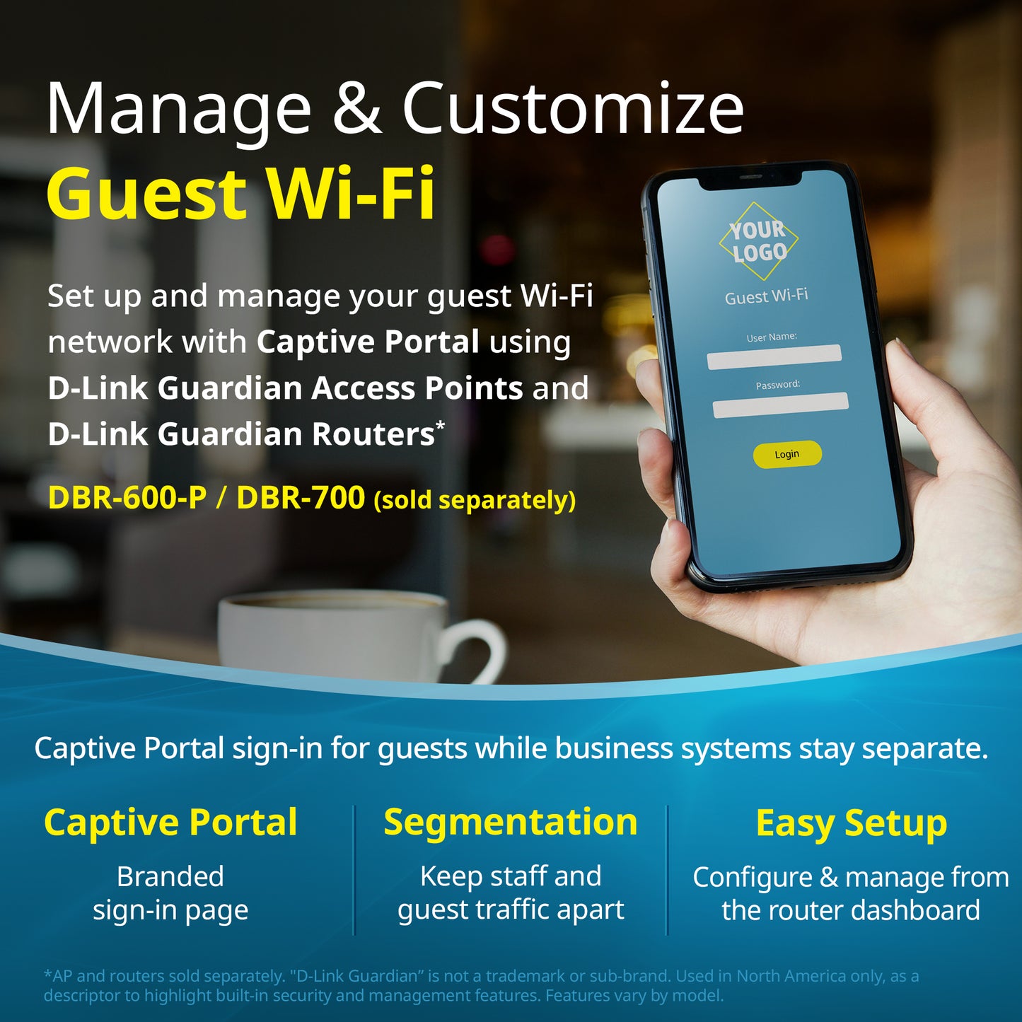 D-Link Guardian 600 PoE Multi-Gig Router (DBR-600-P) Premium Router with Multi-WAN Failover, SPI Firewall, 8x 2.5GbE PoE+ LAN, VPN, and Access Point Management (up to 10 APs)