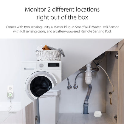 [Certifié reconditionné] Kit de démarrage de capteur de fuite d'eau Wi-Fi intelligent pour toute la maison - DCH-S1621KT/RE 