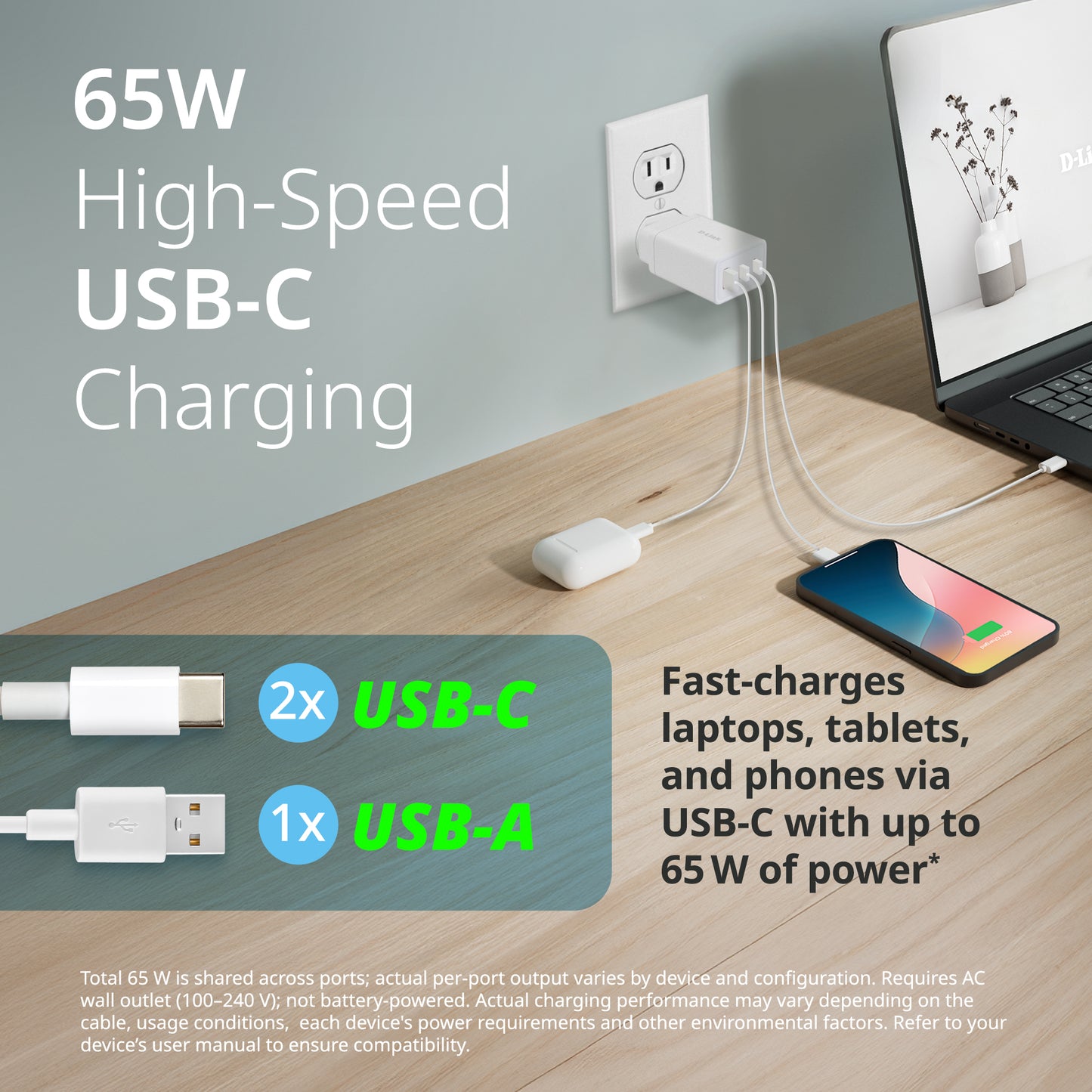 65W Multi-Port GaN Charger - DCP-651