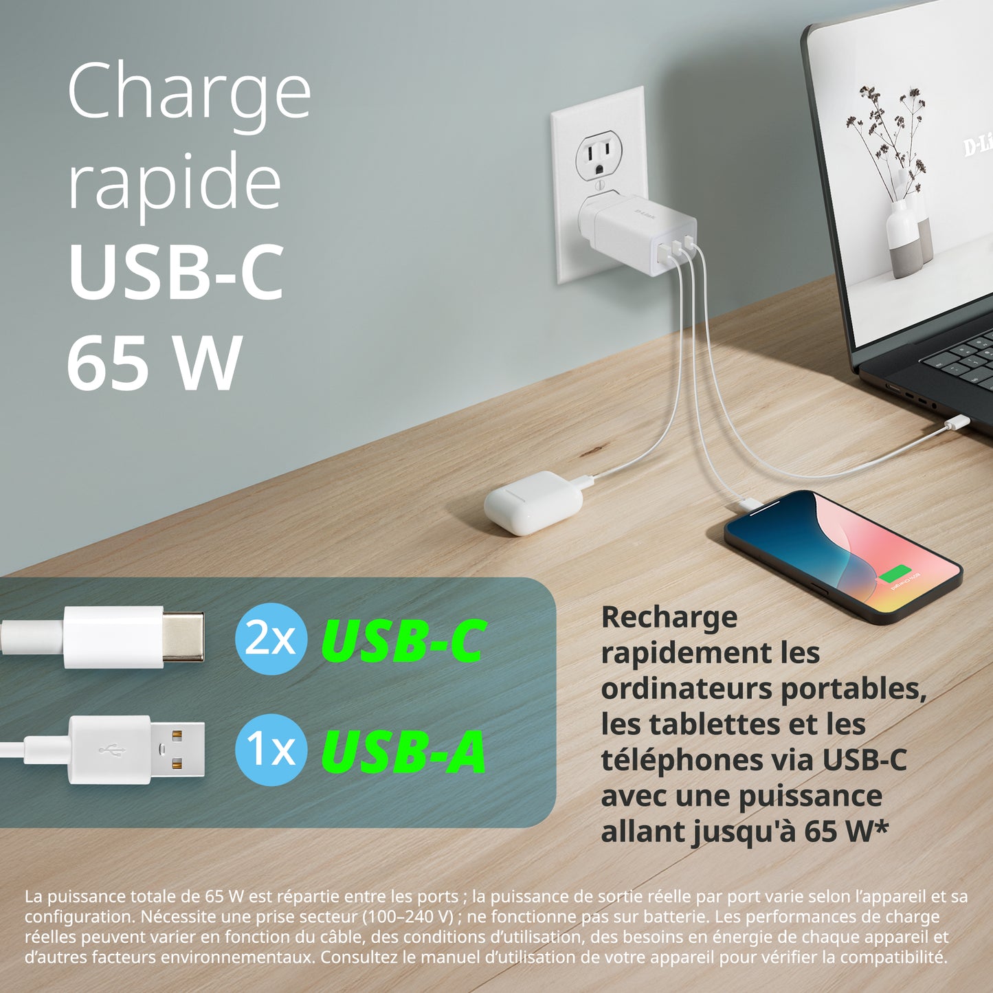 65W Multi-Port GaN Charger - DCP-651
