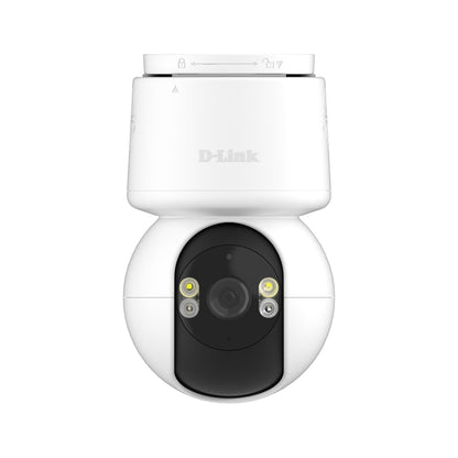 D-Link outdoor security camera (DCS-6530) with a white housing, black lens cover, and dual infrared LEDs, shown against a solid white background.
