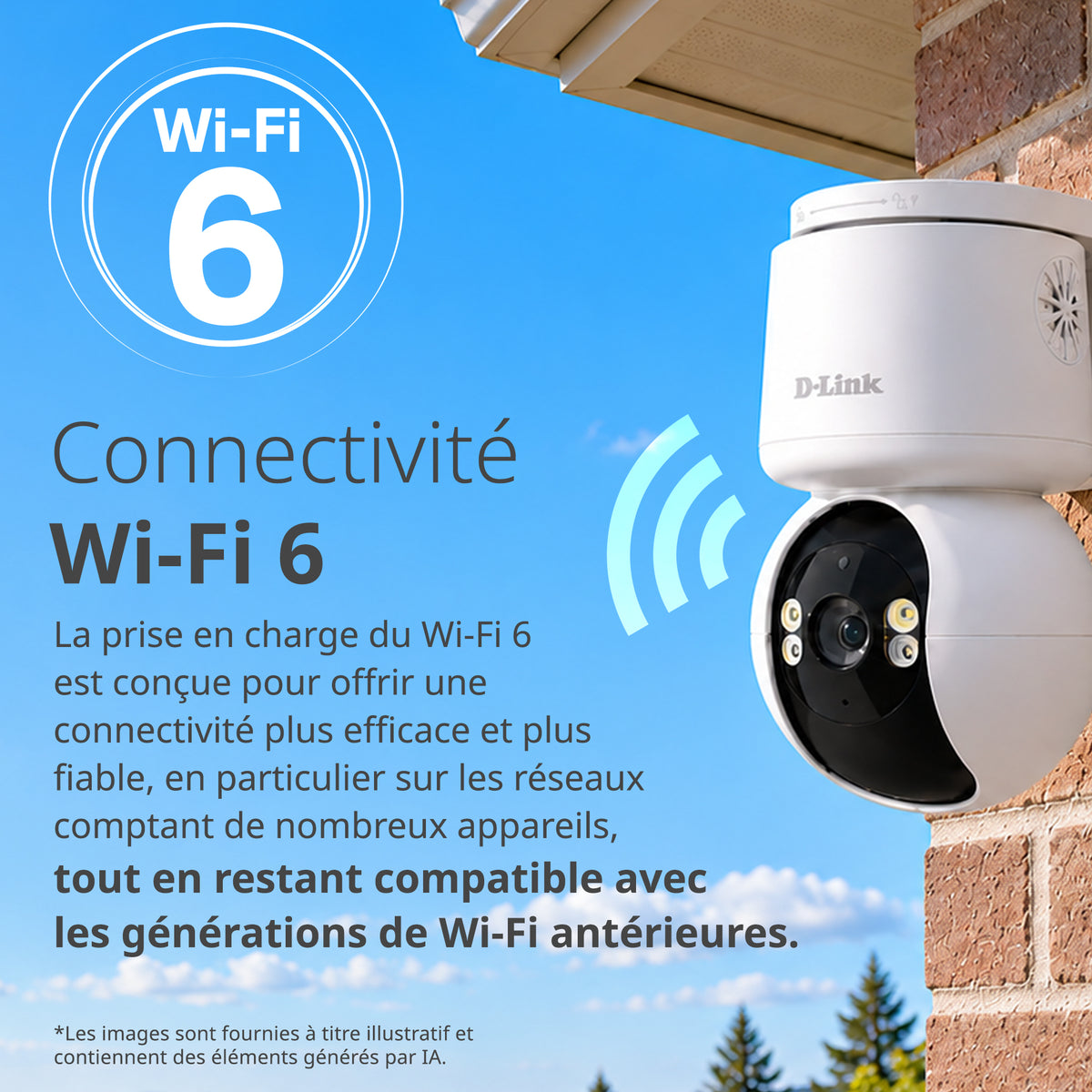 360 Degree View 2K Pan & Tilt Outdoor WiFi 6 Security Camera - DCS-6530