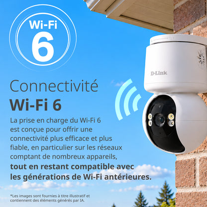 360 Degree View 2K Pan & Tilt Outdoor WiFi 6 Security Camera - DCS-6530