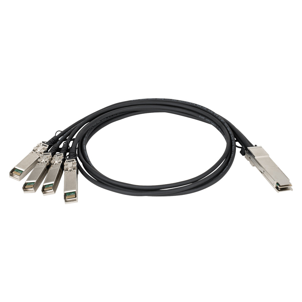D-Link 40G Passive QSFP+ Twinaxial Direct Attach Cable, QSFP+ to 4X 10G SFP+ cable, 1 meter - DEM-CB100QXS-4XS