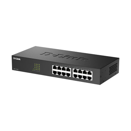 Switch D-Link Fast Ethernet 16 ports non administrable Plug and Play (DES-1016D) sans ventilateur | Montage sur bureau/en rack
