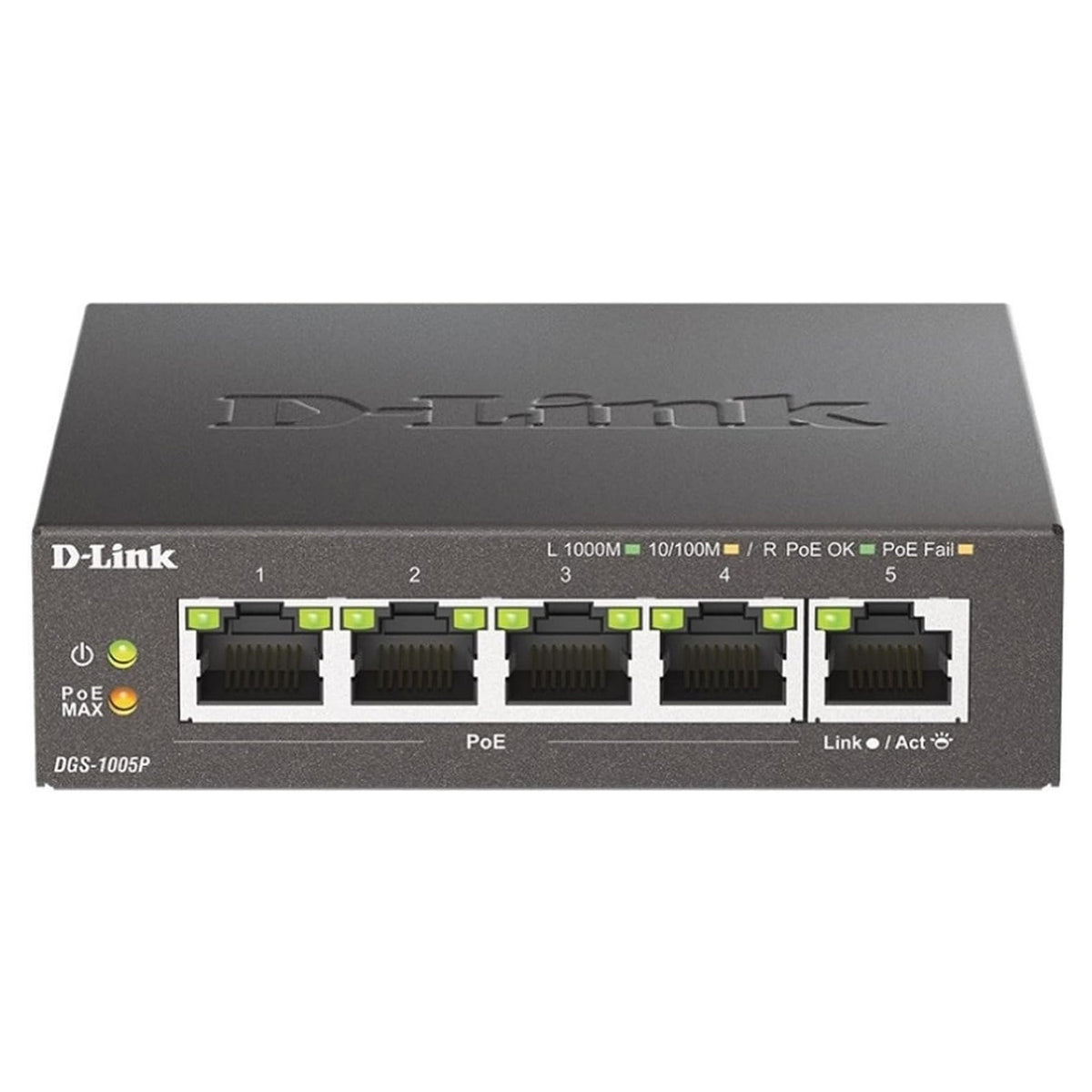 D-Link 5-Port Desktop Gigabit PoE+ Switch - DGS-1005P
