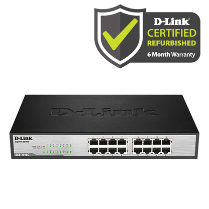 D-Link [Certified Refurbished] 16-Port Gigabit Unmanaged Rackmount Switch - DGS-1016C/RE by dlink