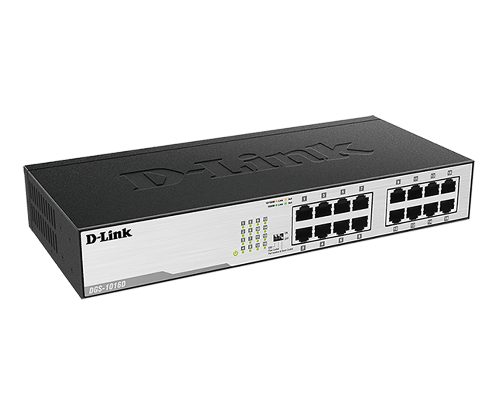 [Certified Refurbished] 16-Port Gigabit Unmanaged Switch - DGS-1016D/RE
