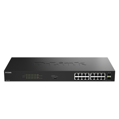 16-Port Gigabit PoE+ Unmanaged Switch with 2 SFP Ports - DGS-1018P