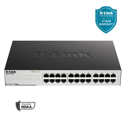 24-Port Gigabit Unmanaged Metal Ethernet Switch - DGS-1024C