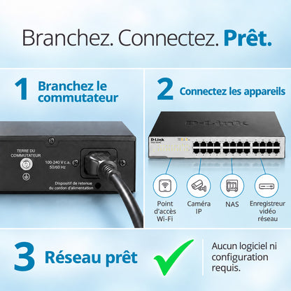 24-Port Gigabit Unmanaged Metal Ethernet Switch - DGS-1024C
