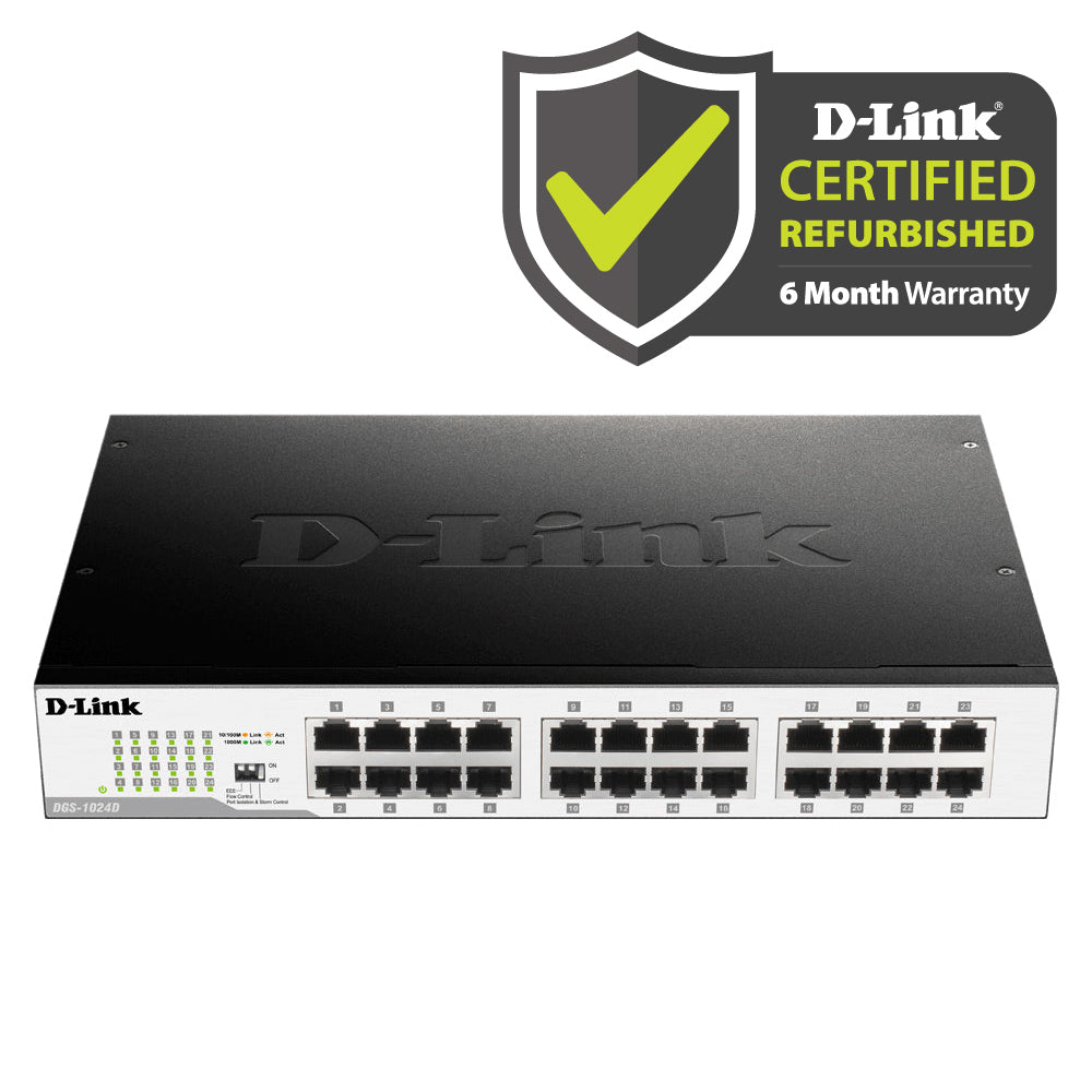 D-Link [Certified Refurbished] 24-Port Gigabit Unmanaged Switch - DGS-1024D/RE by dlink