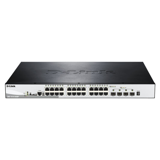 24-Port Gigabit Stackable Smart Managed PoE (370W) Switch with 10G Uplinks - DGS-1510-28XMP