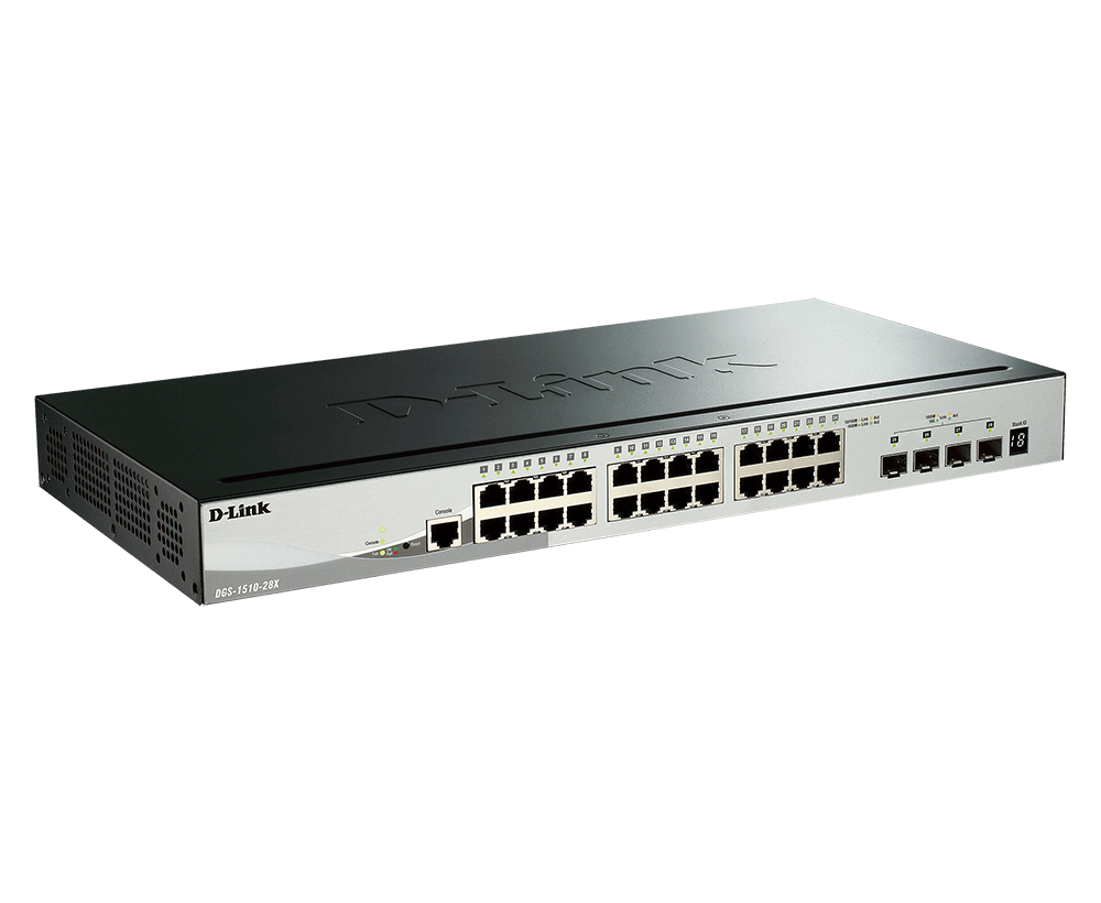 28-port Stackable Gigabit Switch including 4 10GbE SFP+ ports - DGS-1510-28X
