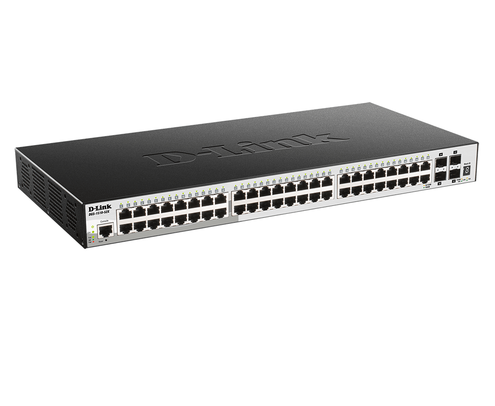52-port Stackable Gigabit Switch including 4 10GbE SFP+ ports - DGS-1510-52X