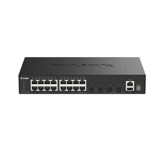D-Link DGS-1530-20 network switch on a white background