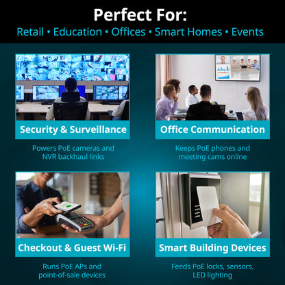 16-Port Gigabit PoE+ Unmanaged Switch with 2 SFP Ports - DGS-1018P