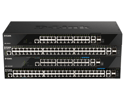28-Port Layer 3 Stackable Smart Managed Switch w/ 2 x SFP + 2 x 10G Ports - DGS-1520-28