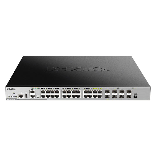 D-Link 28-Port Layer 3 Stackable Managed PoE Gigabit Switch - DGS-3630-28PC/SI
