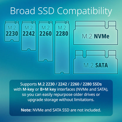 Boîtier SSD USB-C M.2 NVMe/NGFF - DSP-111