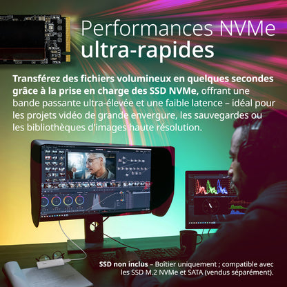 Boîtier SSD USB-C M.2 NVMe/NGFF - DSP-111