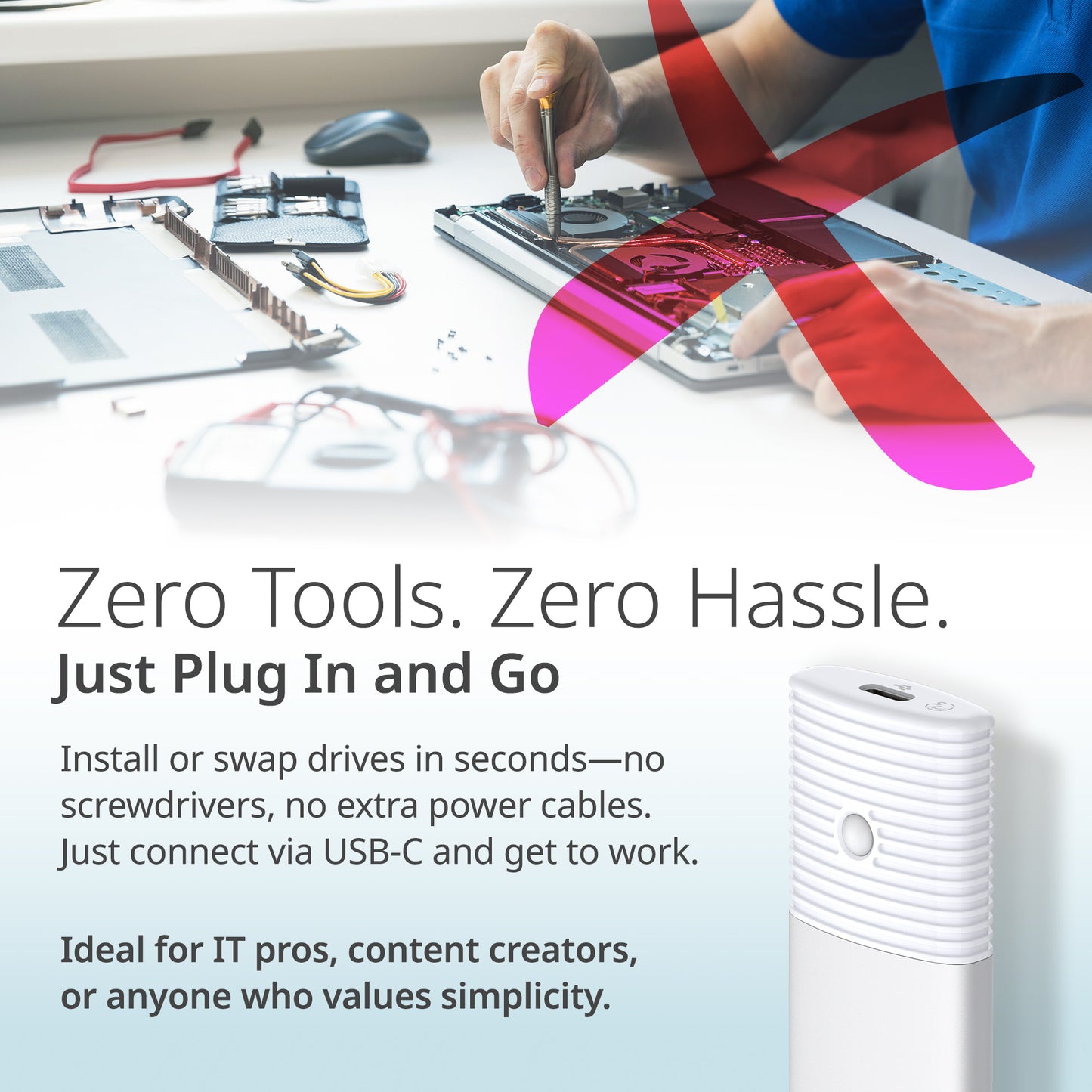 Boîtier SSD USB-C M.2 NVMe/NGFF - DSP-111