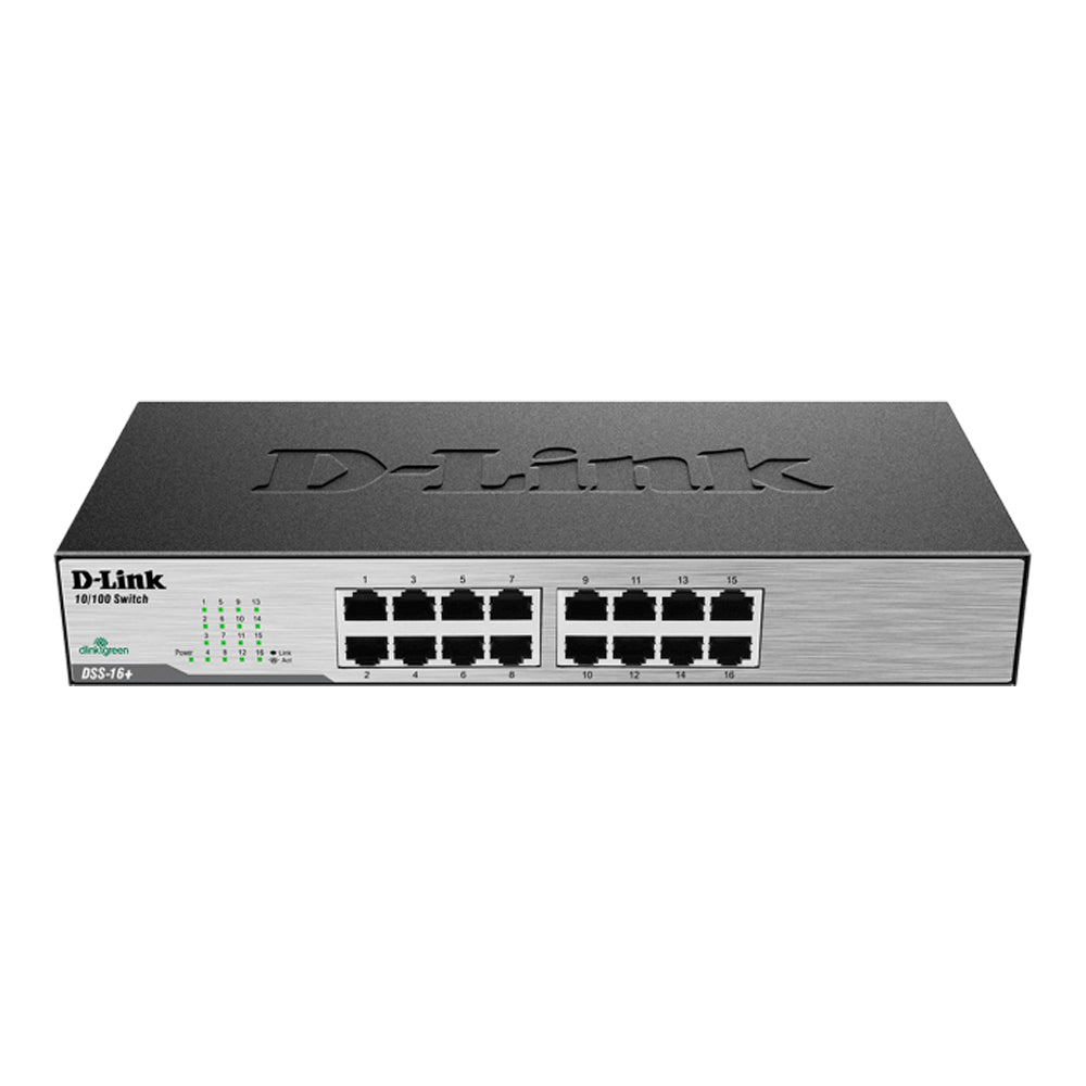 [Certified Refurbished] D-Link 16-Port Fast Ethernet Unmanaged Switch - DSS-16+/RE