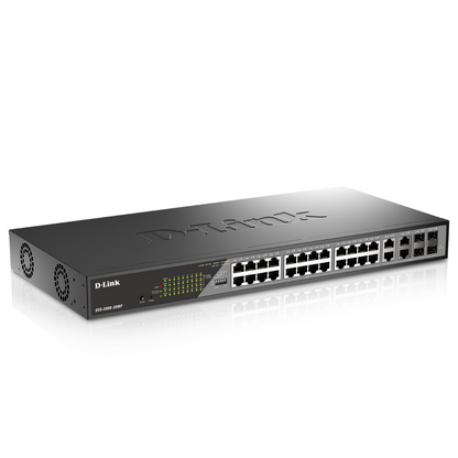 Switch administrable intelligent Gigabit Poe+ 24 ports D-Link avec 4 ports SFP combinés - DSS-200G-28MP 