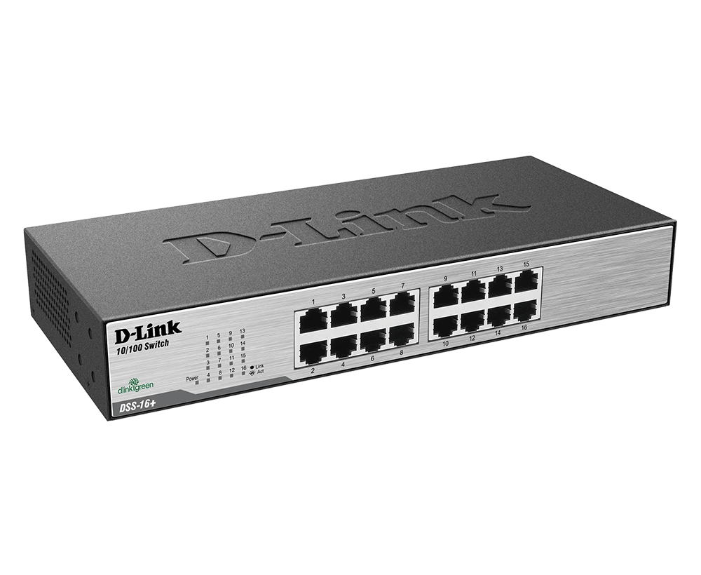 16-Port Fast Ethernet Unmanaged Switch - DSS-16+