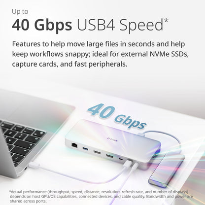 Station d'accueil USB 4 9 en 1 avec deux ports d'affichage 8K - DUF-901