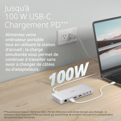 Station d'accueil USB 4 9 en 1 avec deux ports d'affichage 8K - DUF-901